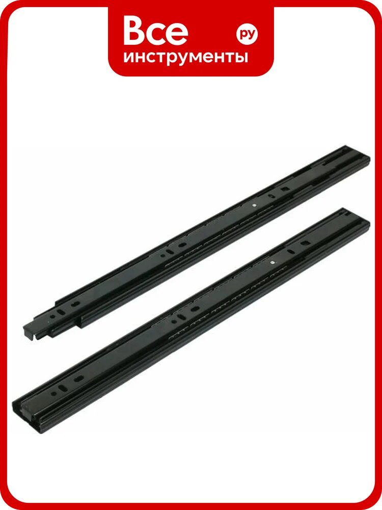 Направляющие шариковые с доводчиком StahlBuro 35-400, черный, 2 шт. 16334