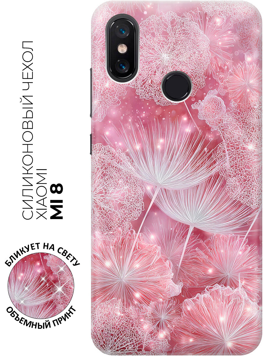 Силиконовый чехол на Xiaomi Mi 8 с принтом "Волшебные семена одуванчика"