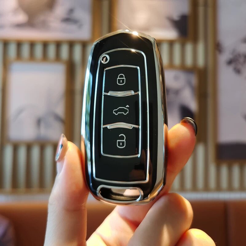 Нобелевский черный чехол для ключа автомобиля — одиночный комплект совместимый с моделями Geely Emgrand GS, Bo Yue X3