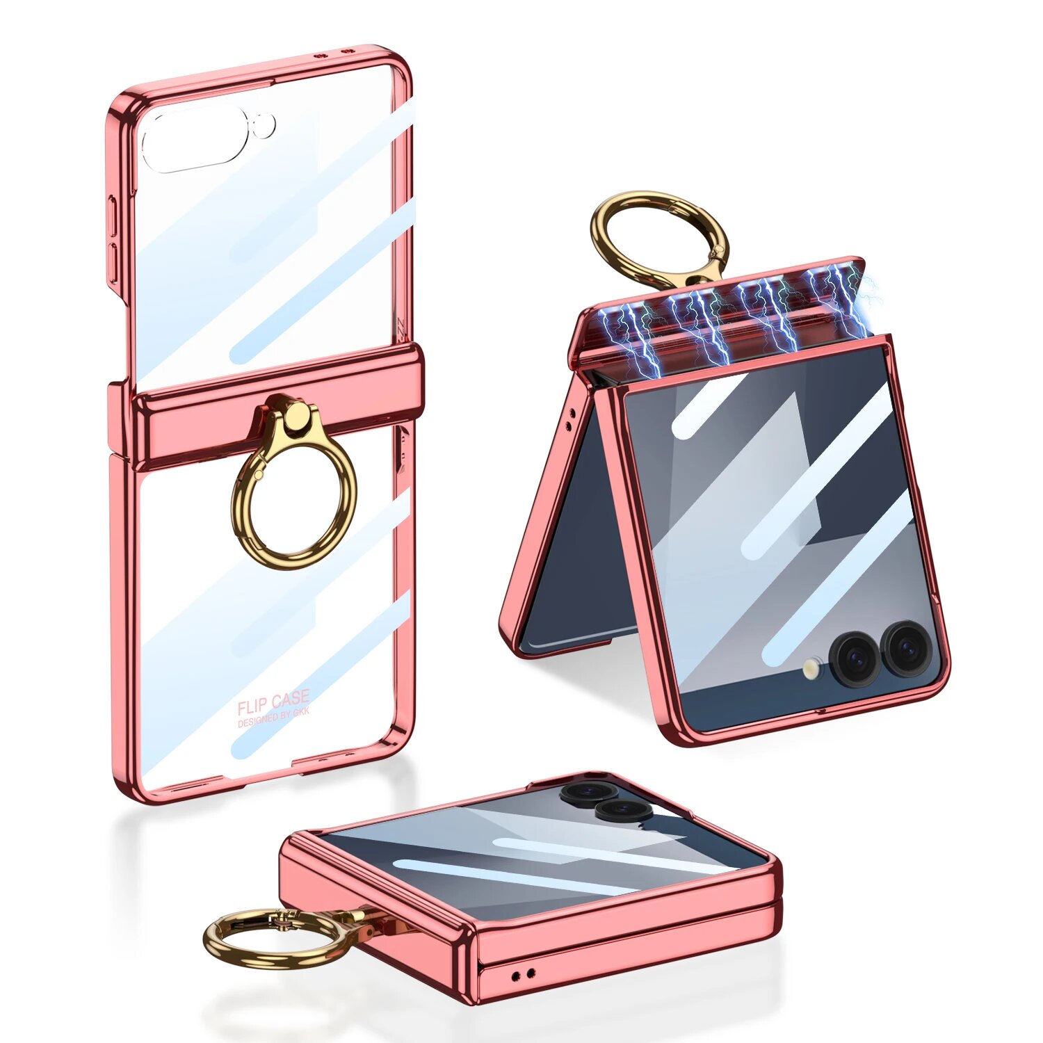 Роскошный чехол с магнитным шарниром для Samsung Galaxy Z Flip Галактика Z Flip7, Красный, Coral Red