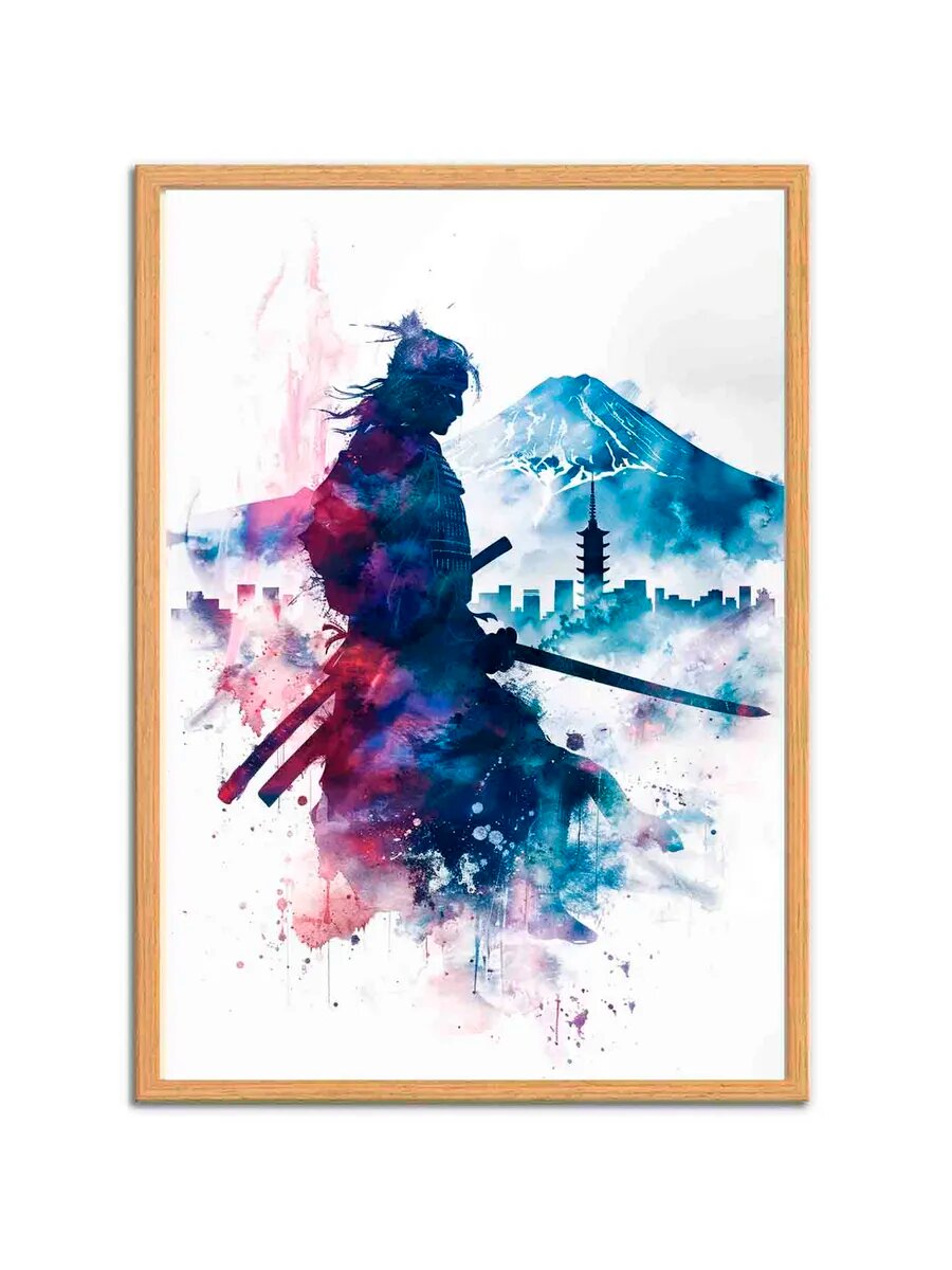 Верблюд-животное-самурай 3, Плакат 30x42см