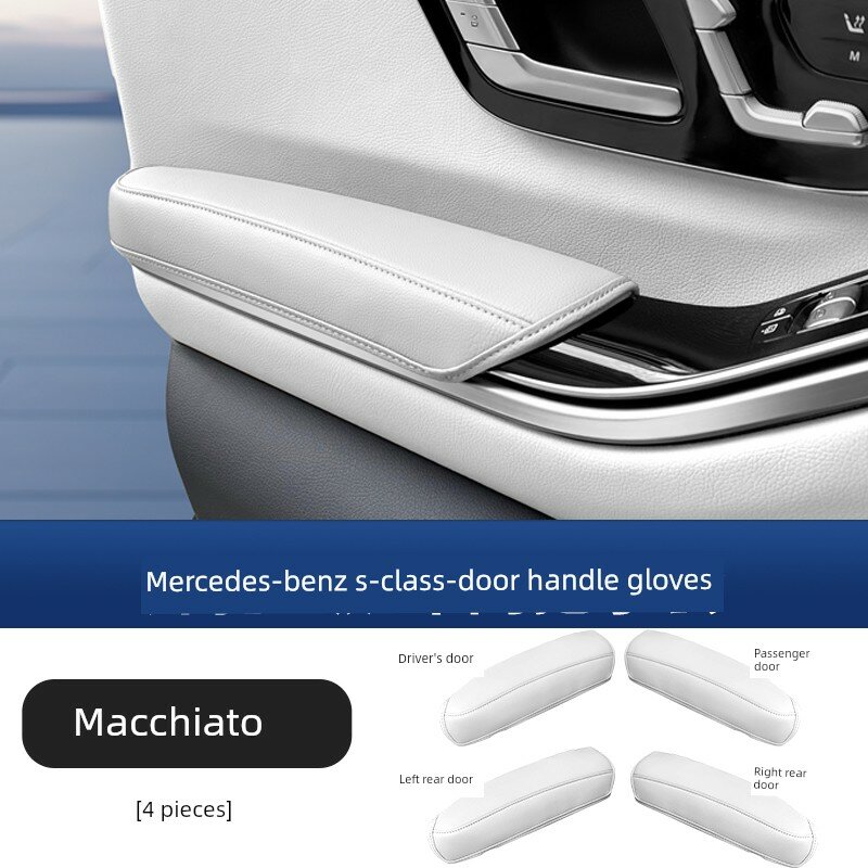 Чехлы для передних и задних ручек дверей 2021-2025 Mercedes S-Class в макиато-бежевом цвете - комплект из 4 штук