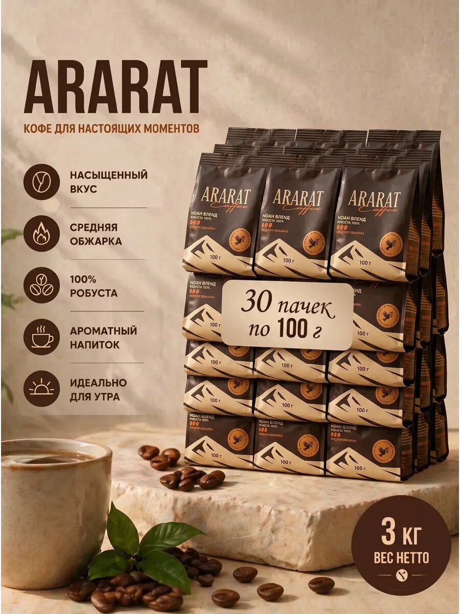 Кофе молотый Арабика\Робуста NOYN BLEND, 30х100 г