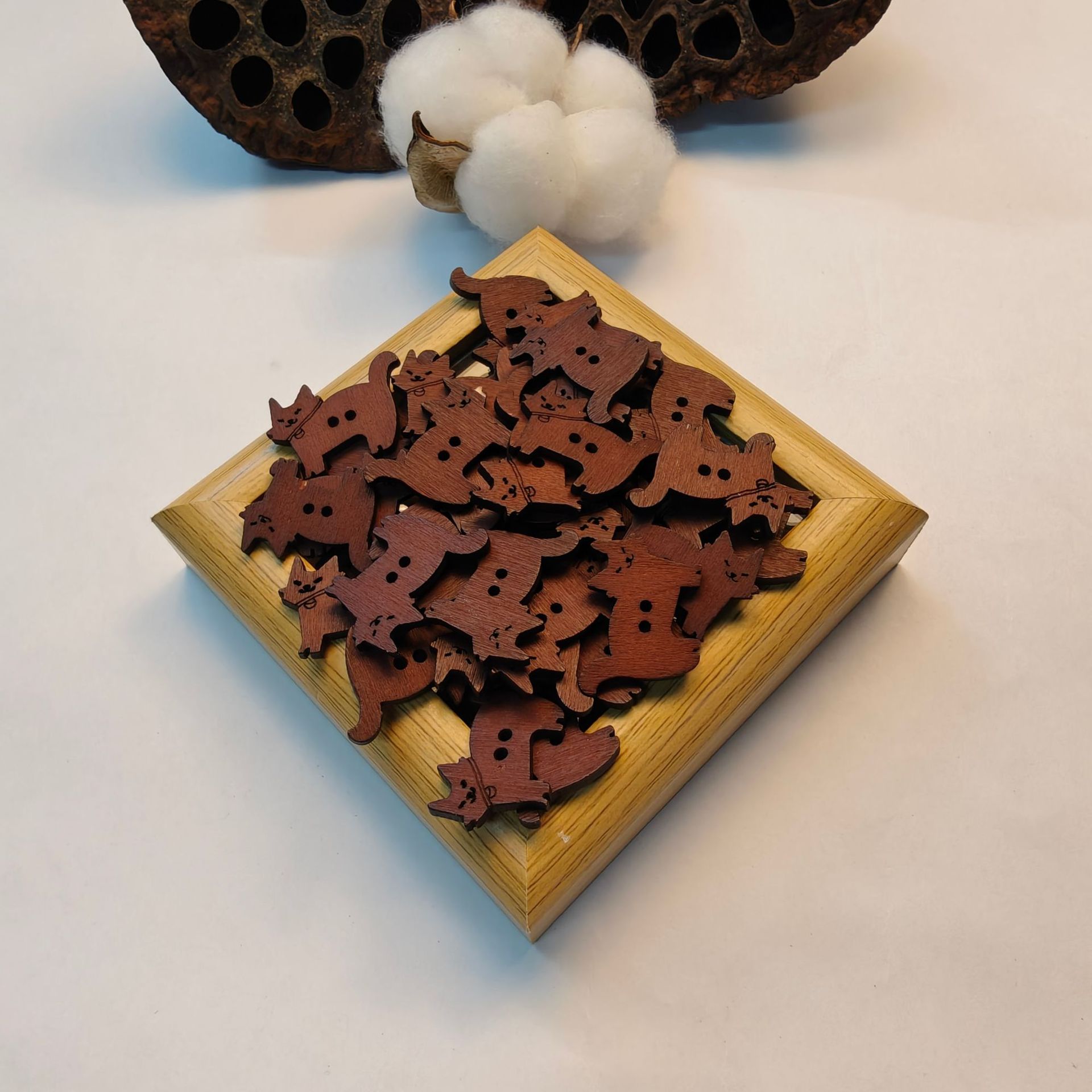 Натуральная Древесная Чип Кот DIY аксессуар для создания кукол, материал для рукоделия, 2 шт.
