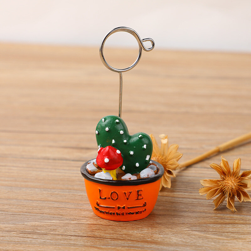 DIY Оранжевый цветочный горшок с надписью LOVE для стола, организатор фото, записок и карточек, ручная работа маленький