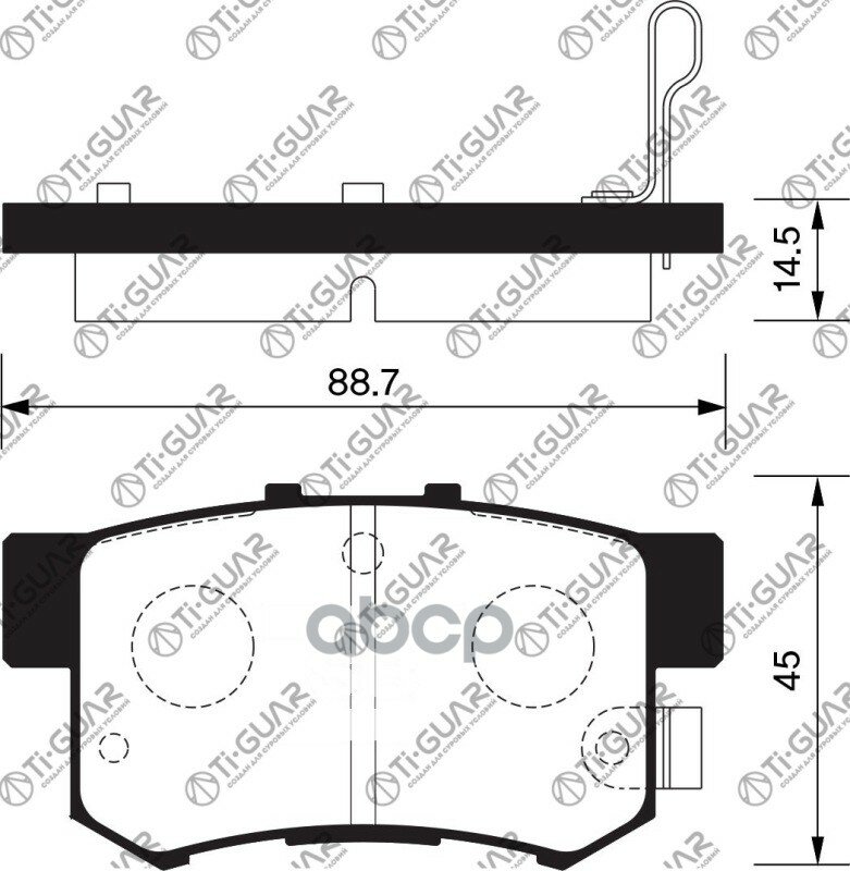 Тормозные колодки /задние /керамические /TI-GUAR для DONGFENG AX7 2014-2020, HAVAL H6 2014, Great Wall Motors HOVER H6 2011-2.