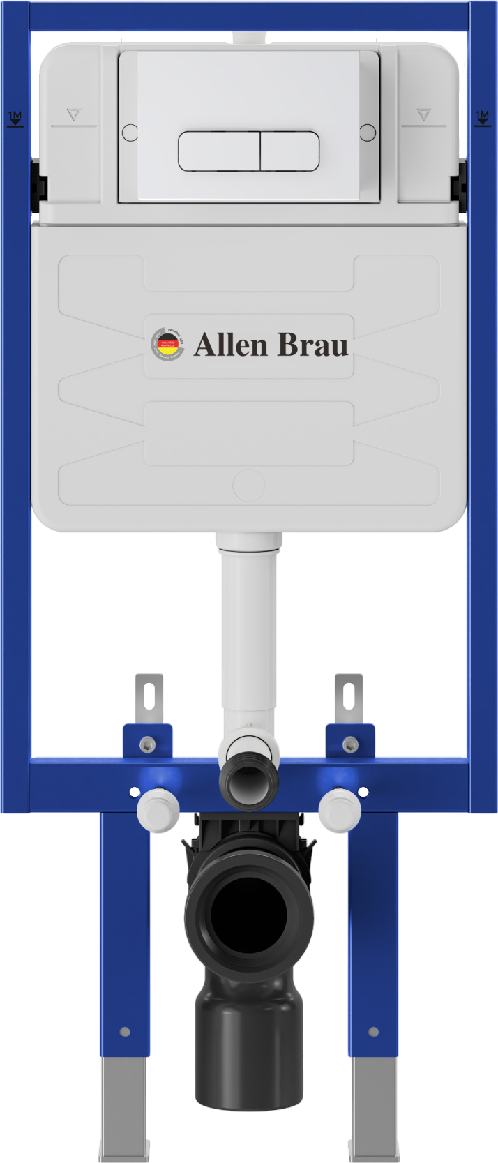 Инсталляция для унитаза Allen Brau Pneumatic Pro 9.11103.20 пневматическое управление, крепление к полу и стене, с регулировкой по высоте
