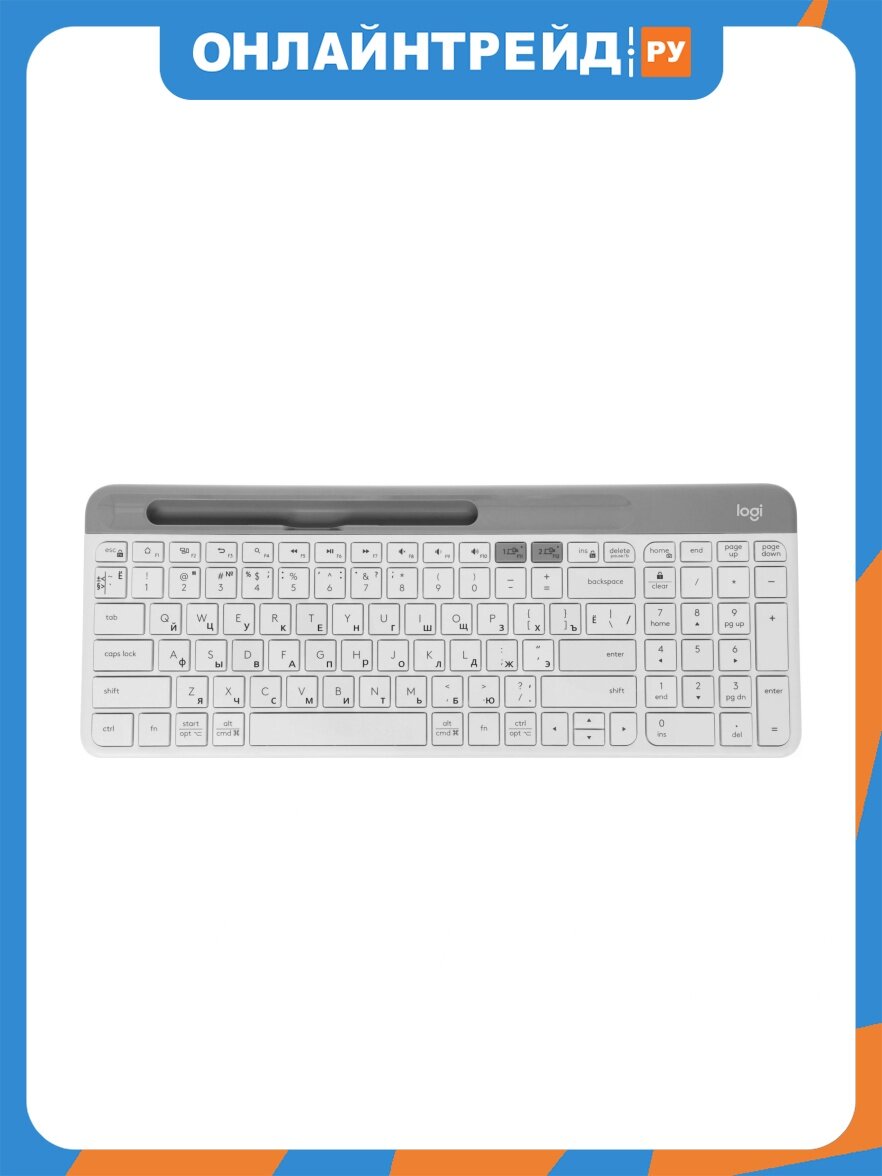Клавиатура Logitech K580 Cordless BT slim белый серебристый (920-009209)