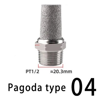 Пневматический глушитель 304 нержавейка 1/8"-1/2" Pagoda type 04