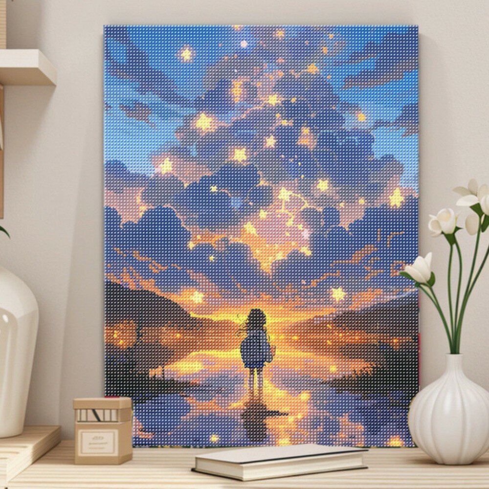 Картина по номерам WHIMSY "Алмазная живопись", Небо и люди, 40х50 см, акриловая, рельефная