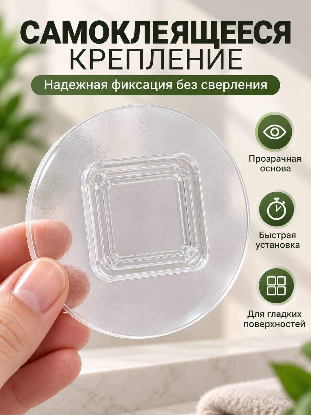 Крепление для навесных полок "Крепление на силиконовой основе", 2 шт