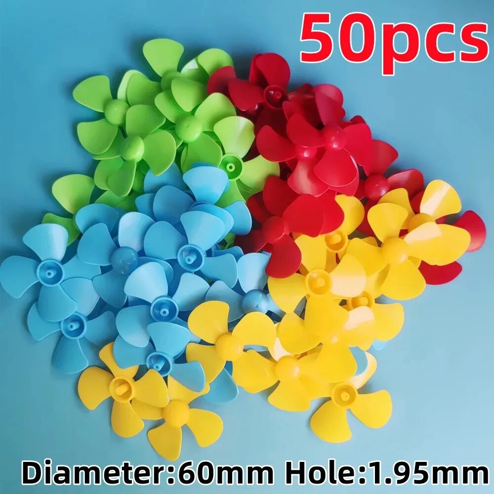 Пропеллеры BLOOMING STARS SINCE 1987 разноцветные пластиковые 60/80/100 мм 50pcs 60mm 1.95mm