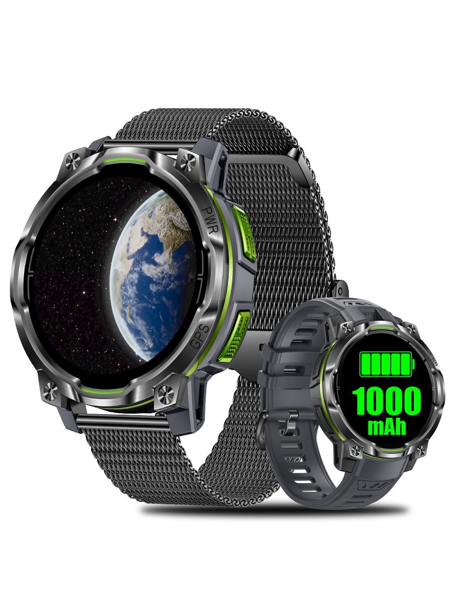 SACOSDING Мужские смарт часы с GPS, автономными картами и компасом, AMOLED 1.46", барометр, альтиметр, 100+ режимов спорта, Bluetooth звонки