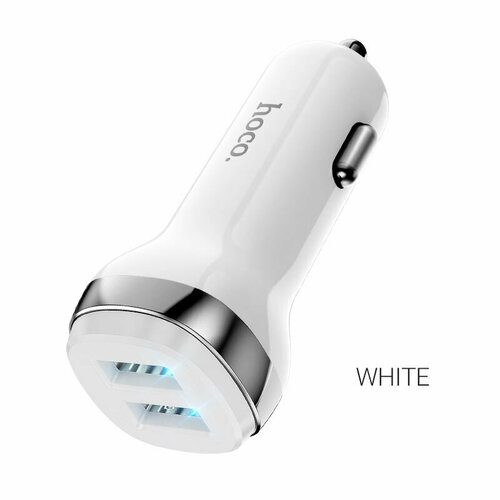 ЗУ Автомобильное HOCO Z40 Superior 2USB 2.4A (White) автомобильное зу hoco z40 superior с кабелем microusb черный