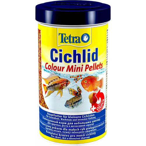 TETRA CICHLID COLOUR MINI PELLETS корм шарики для маленьких и карликовых цихлид, для усиления окраски (500 мл х 2 шт)