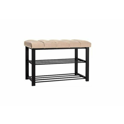 Обувница в прихожую с сиденьем узкая металлическая 6 пар