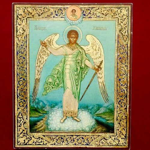 Ангел Хранитель деревянная икона на левкасе 13 см икона ангел хранитель на дереве на левкасе 26 см
