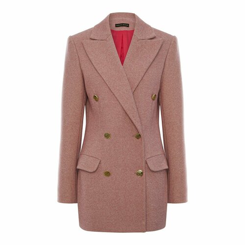 Пиджак MARINA BUDNIK, средней длины, размер 42, розовый