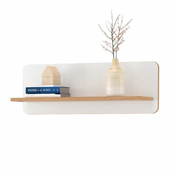 фото Полка Mobi Вуди 15.46 Белый Премиум/Дуб Крафт Золотой