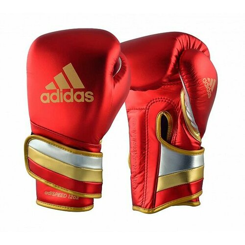 Перчатки боксерские AdiSpeed Metallic красно-золото-серебристые (вес 16 унций)