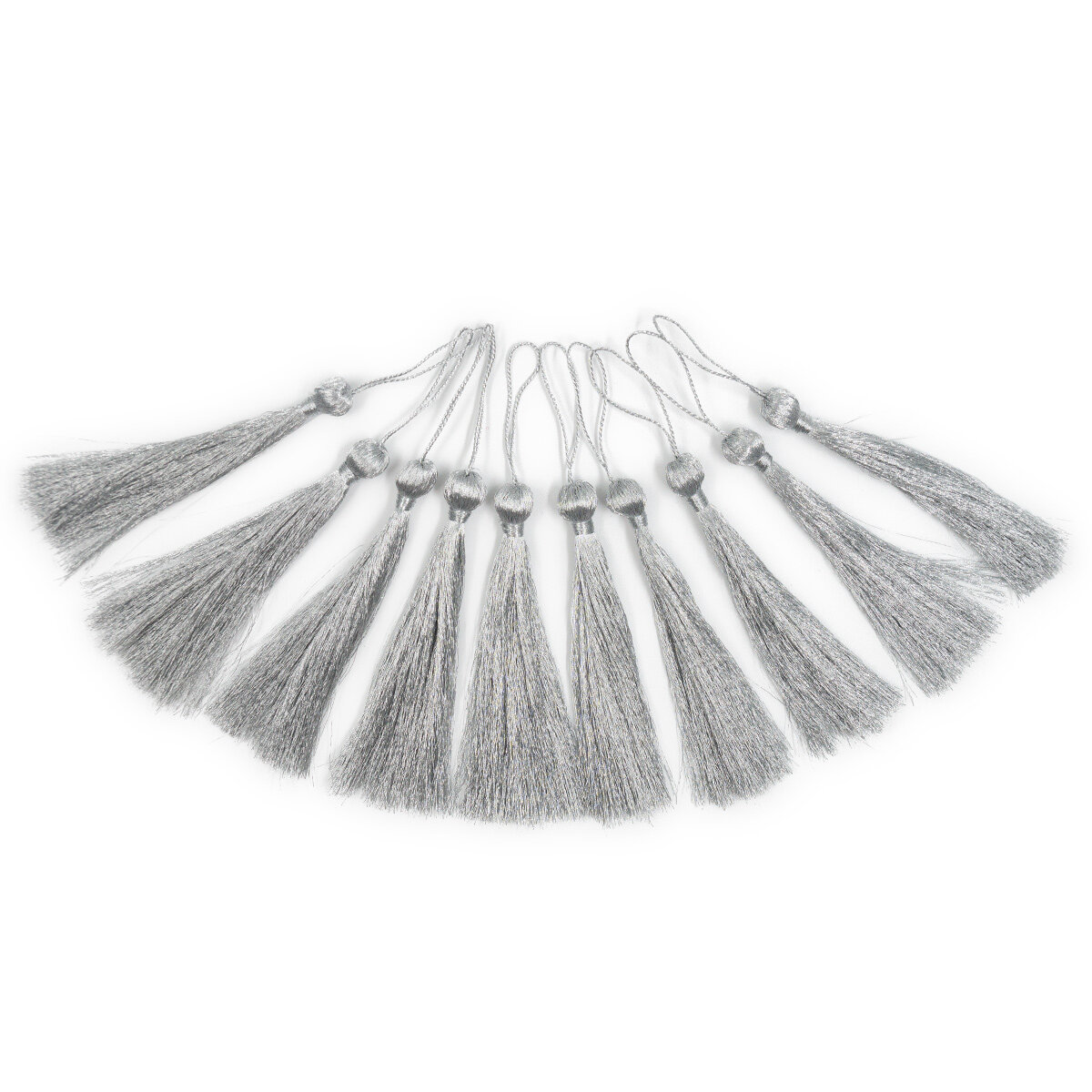 Кисти для штор 12 см, 10 шт, декоративные, цвет серебро, Айрис — фото 1