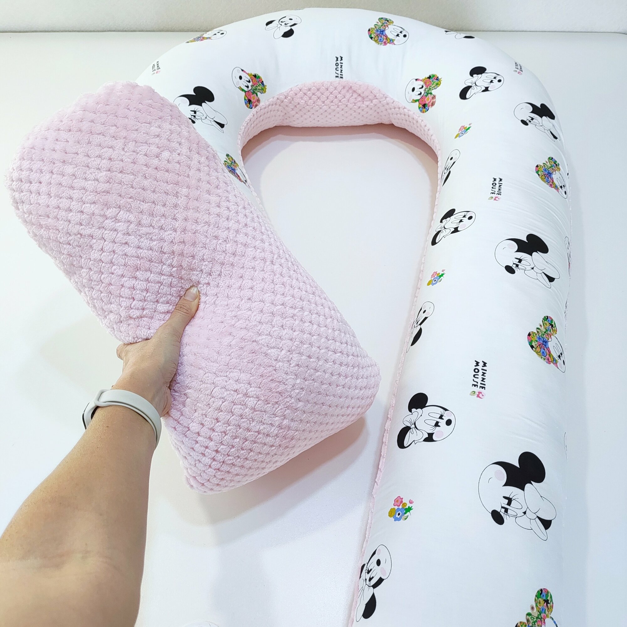 Подушка для беременных сатин + плюш