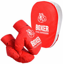 Боксерские игровые перчатки с лапой для бокса MEGA TOYS / спортивные игры для детей от 3 лет