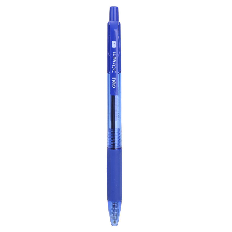 Ручка шариков. автоматическая Deli X-tream EQ02330 прозрачный/синий d=0.7мм син. черн. сменный стержень линия 0.4мм резин. манжета - фотография № 13