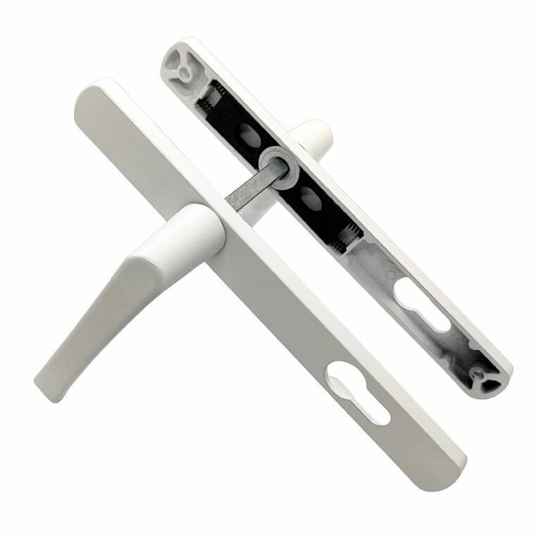 Комплект ручек для узкопрофильных замков FURAL НГ-85.40.25.02 для алюминиевой двери, для двери ПВХ / белые