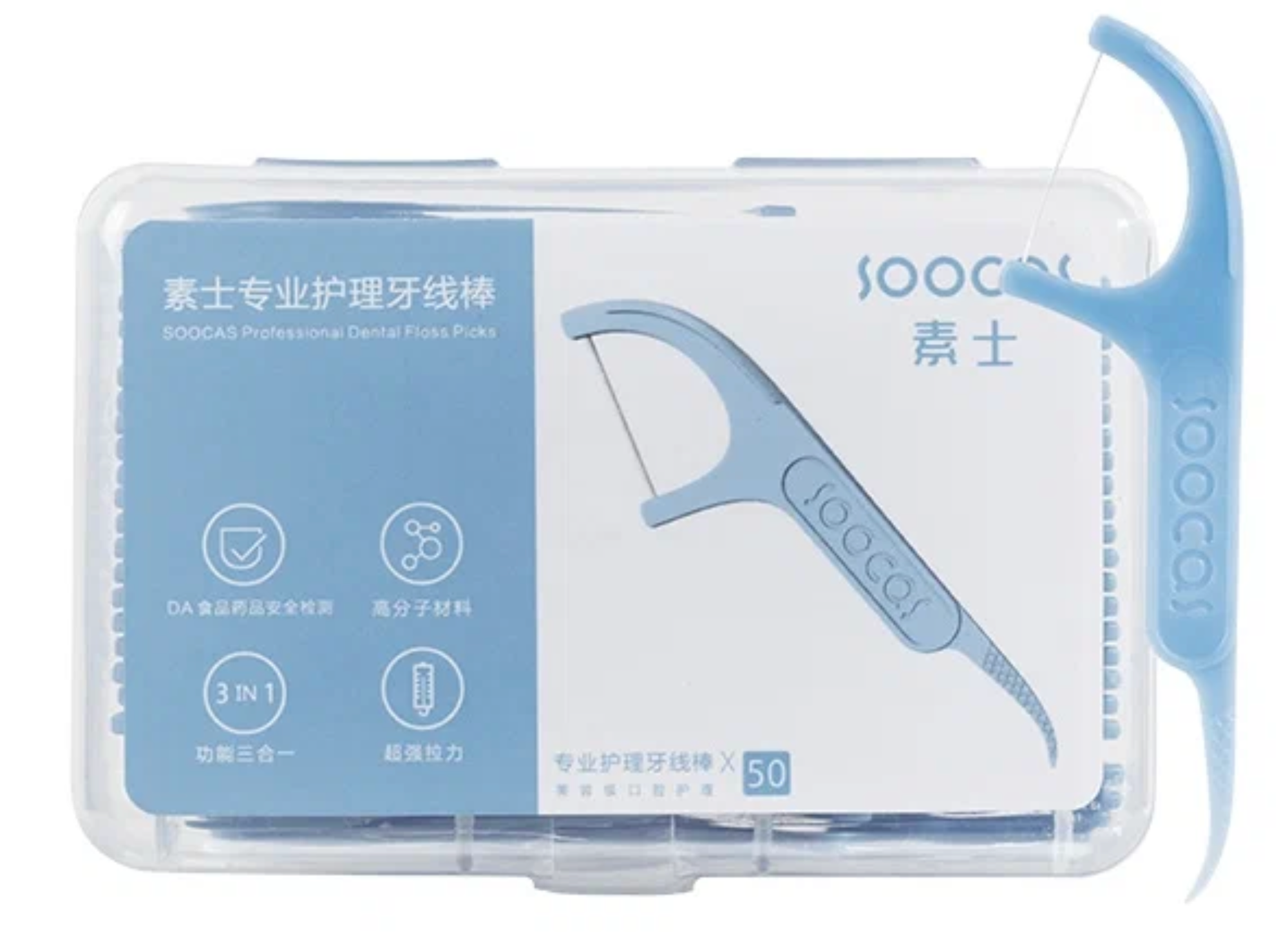 Зубная нить Soocas Dental Floss Pick (1 упаковка) 50шт (D1-CN1), флоссер — фото 1