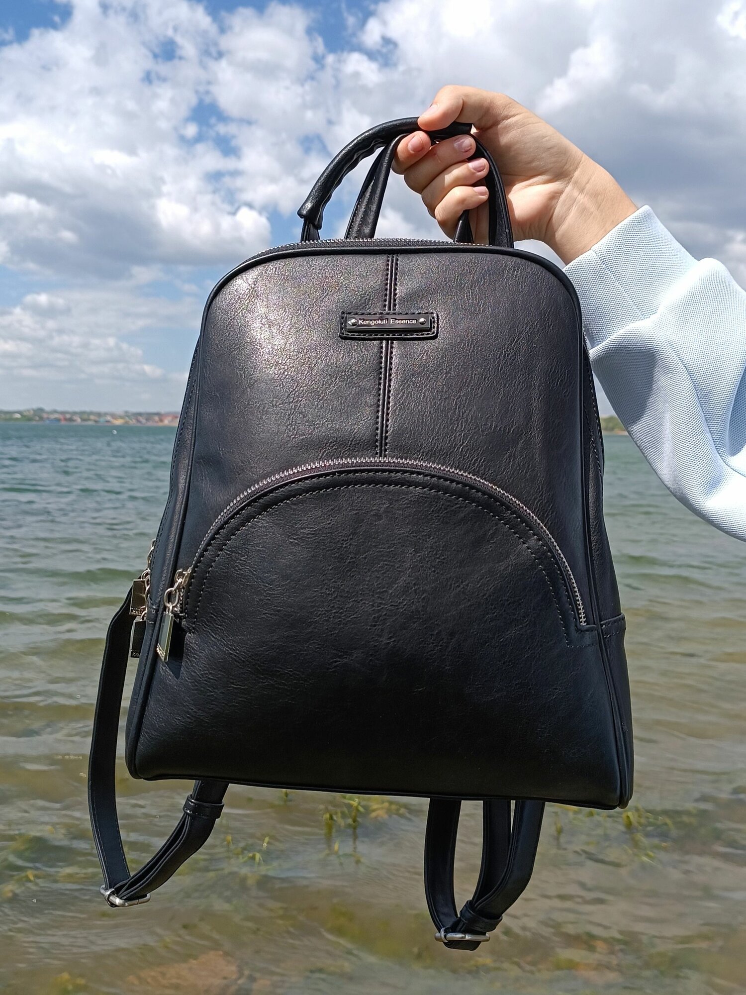 Рюкзак женский городской кожаный повседневный Kenguru.