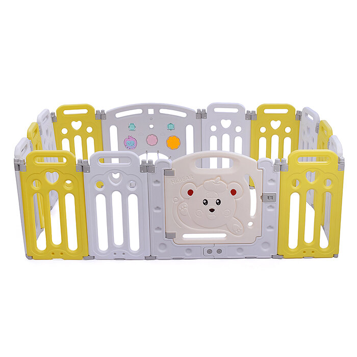 Детский манеж Oubaoloon "Мишка", складной, звук, пластмасса