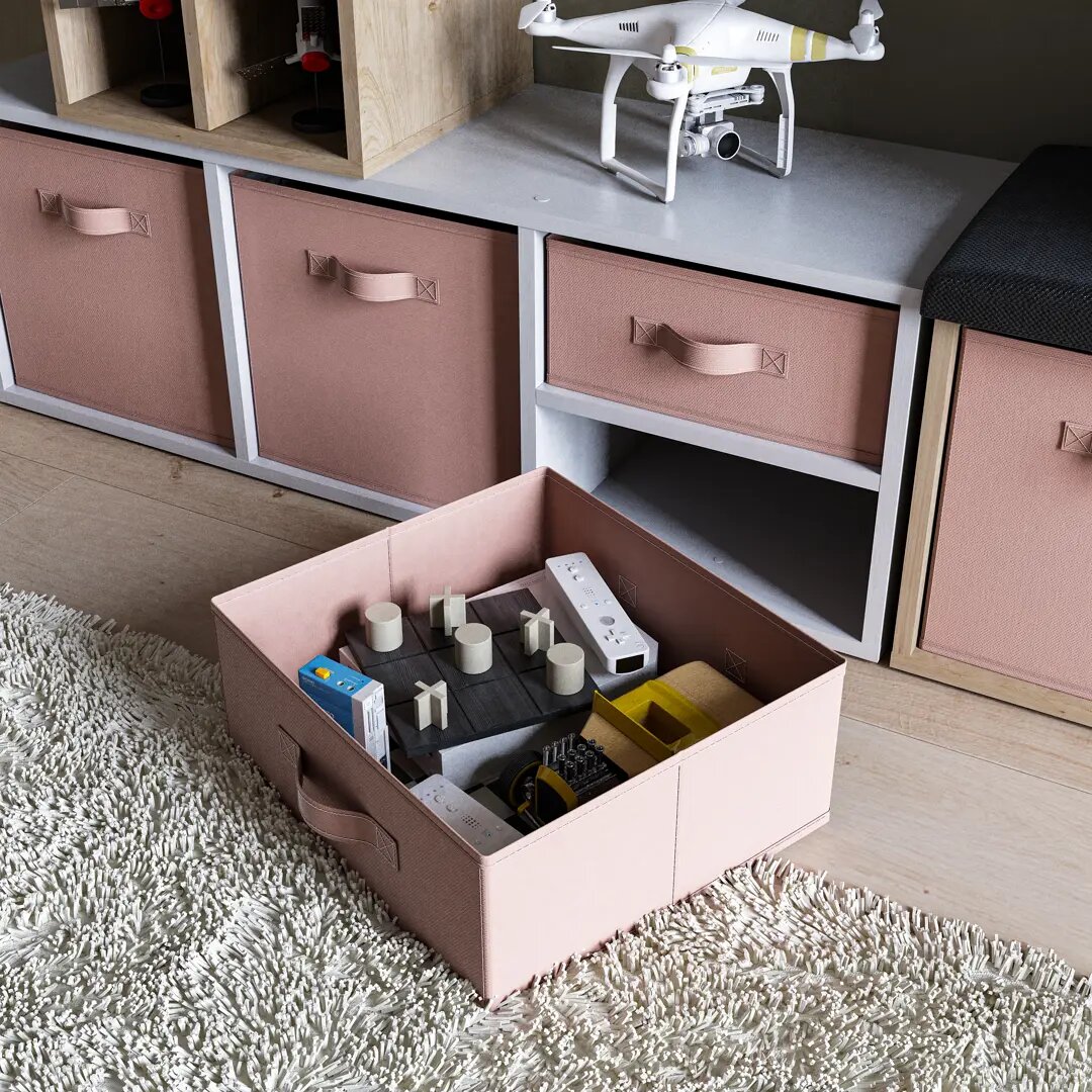 Короб Spaceo KUB Kiss 15x31x31 см 14.4 л полиэстер цвет розовый