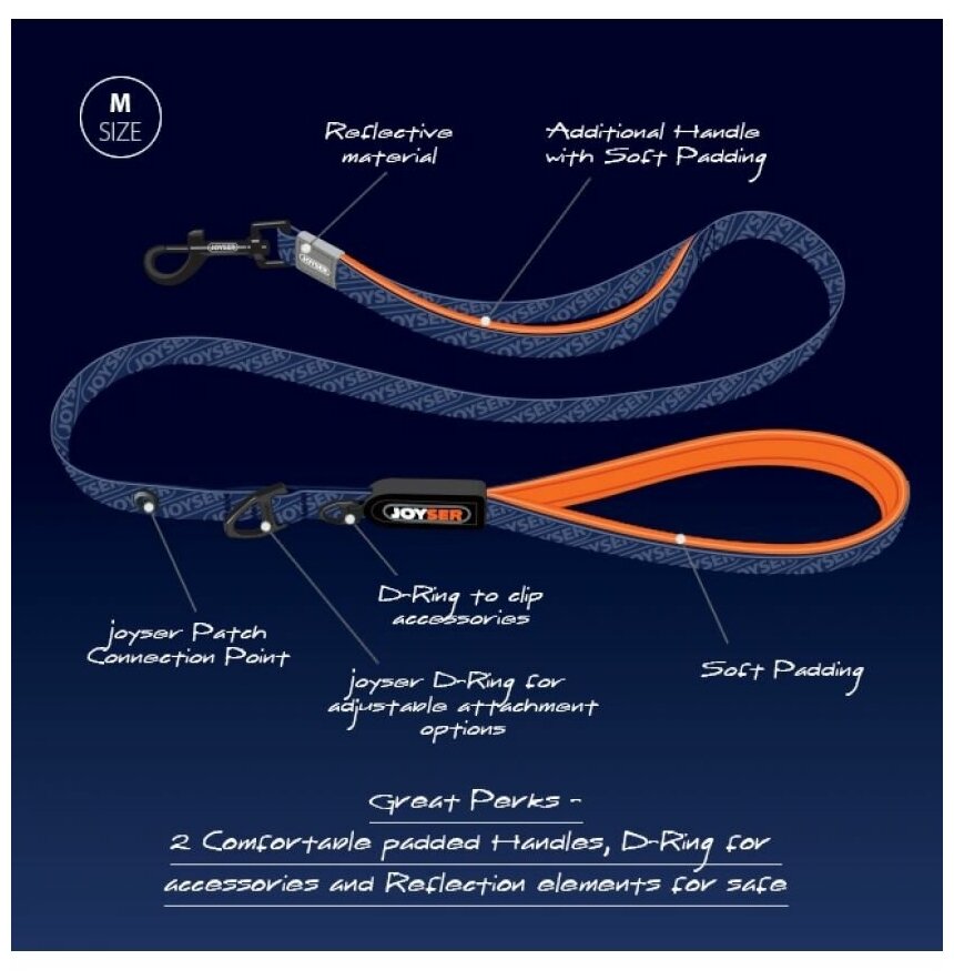 Joyser поводок Walk Base Leash (M, Оранжевый) - фото №4