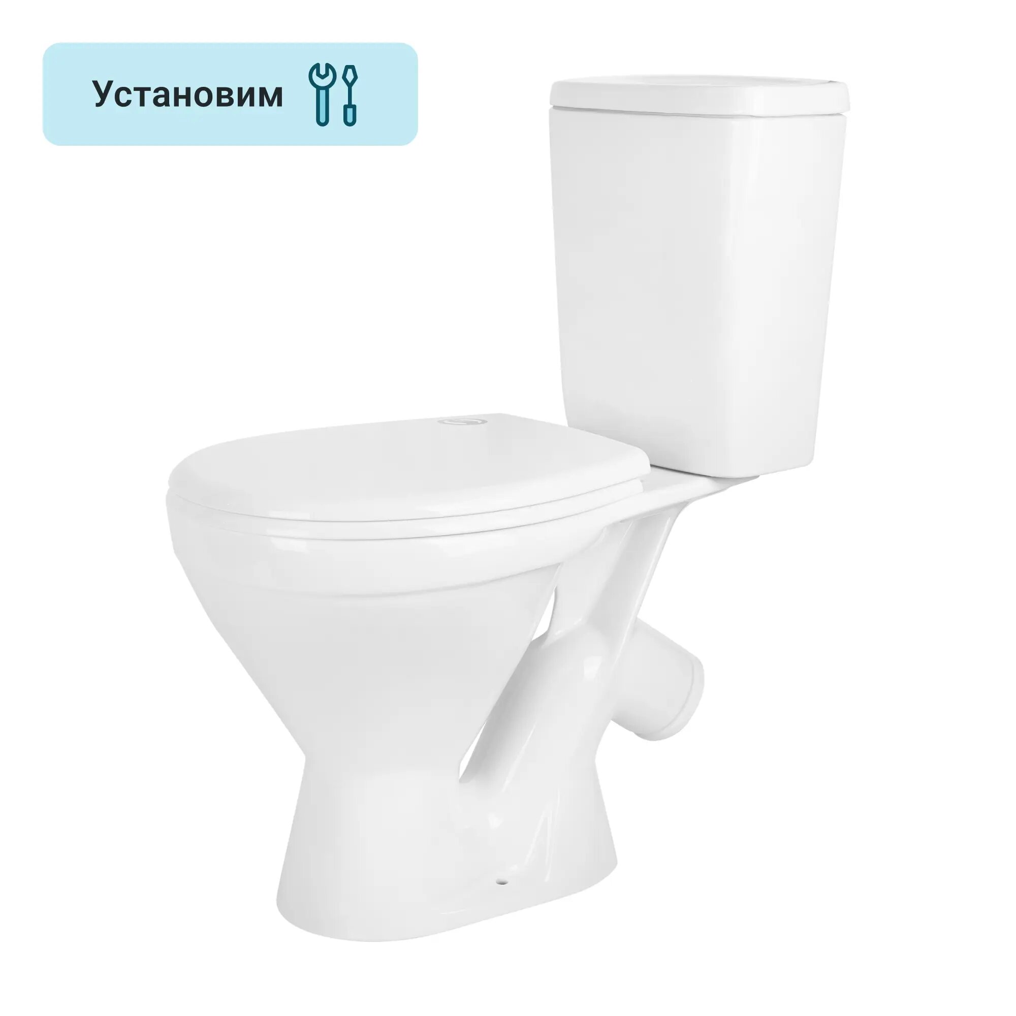 Унитаз-компакт ROSA Фарт Rosa двойной слив антивсплеск белый овальный санфаянс