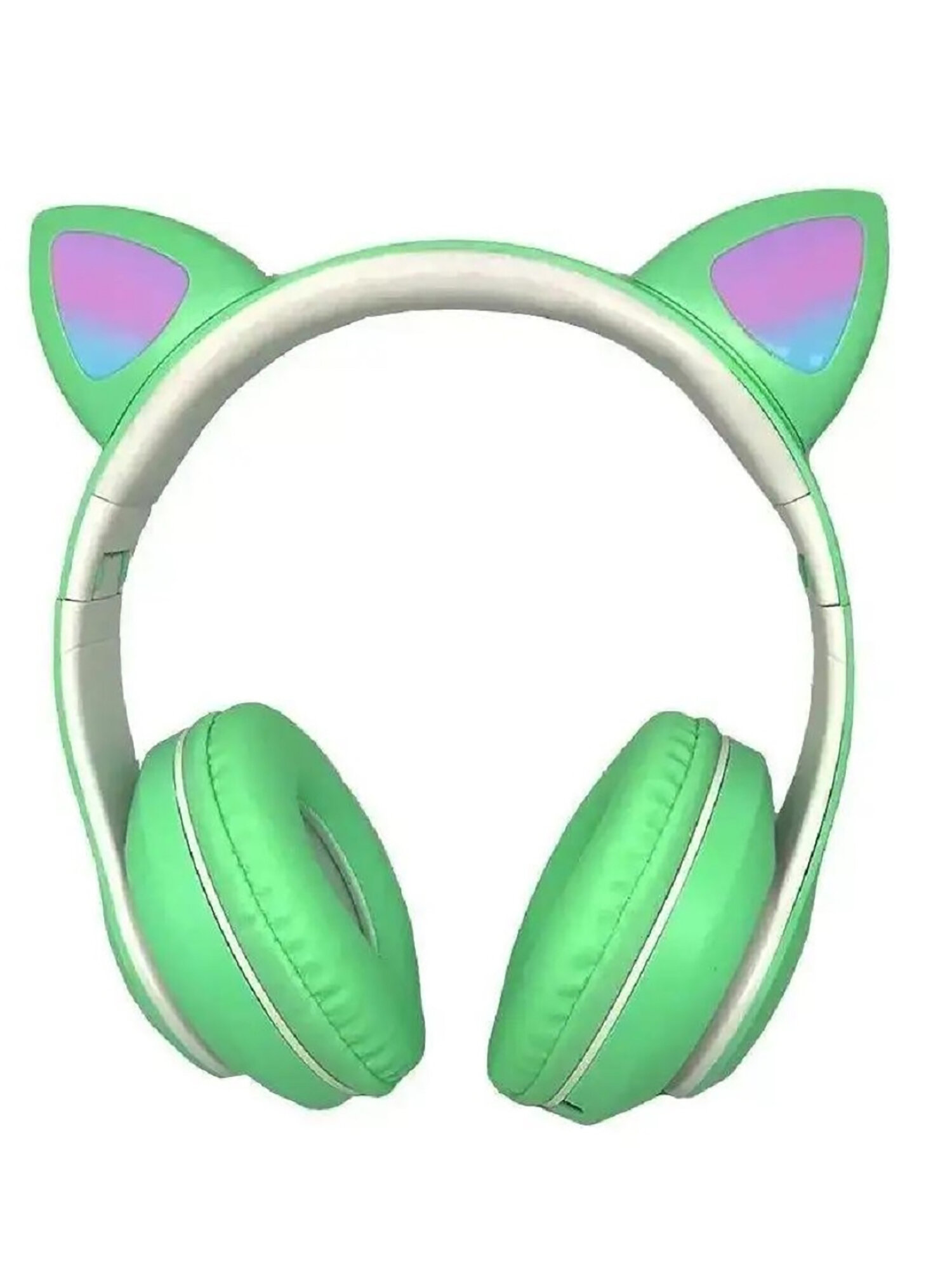 Наушники Cat Ear с RGB-подсветкой, для детей, Bluetooth, мягкие амбушюры, отсоединяемый кабель — фото 1