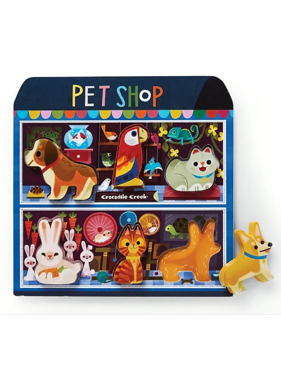 Деревянная рамка-вкладыш «Зоомагазин» 6 эл.