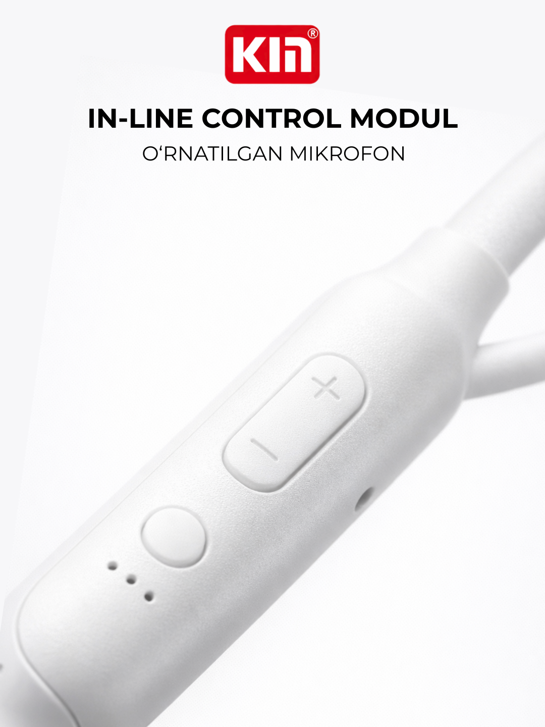 Гарнитура KIN KL02, Bluetooth 5.0, шейное крепление, мягкие амбушюры, белые — фото 1