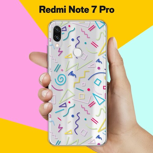 Силиконовый чехол Цветной узор на Xiaomi Redmi Note 7 Pro силиконовый чехол цветной узор на xiaomi redmi note 9 pro