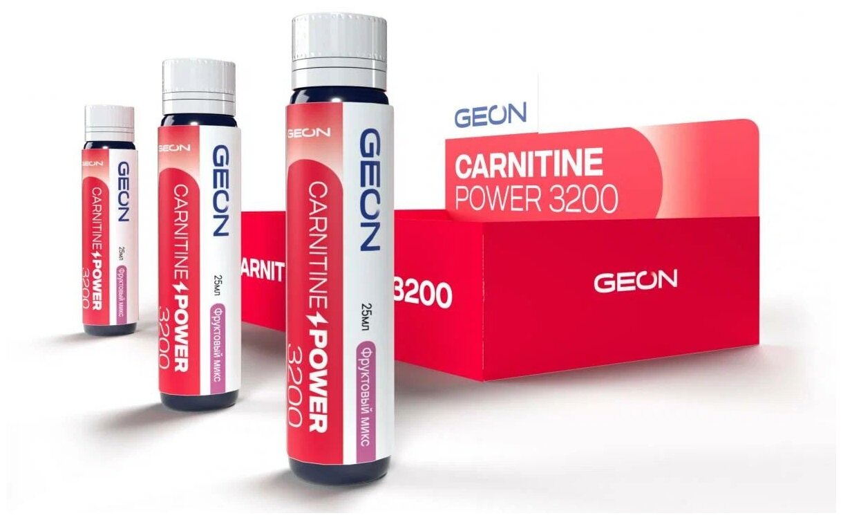 GEON Карнитин GEON Carnitine Power 3200 25 мл, 20 амп, вкус: фруктовая смесь