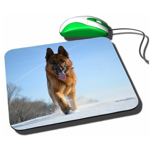 Коврик для компьютерной мышки с принтом Немецкая Овчарка