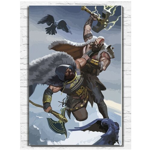 Картина по номерам на холсте игра god of war ragnarok - 11518 В 60x40