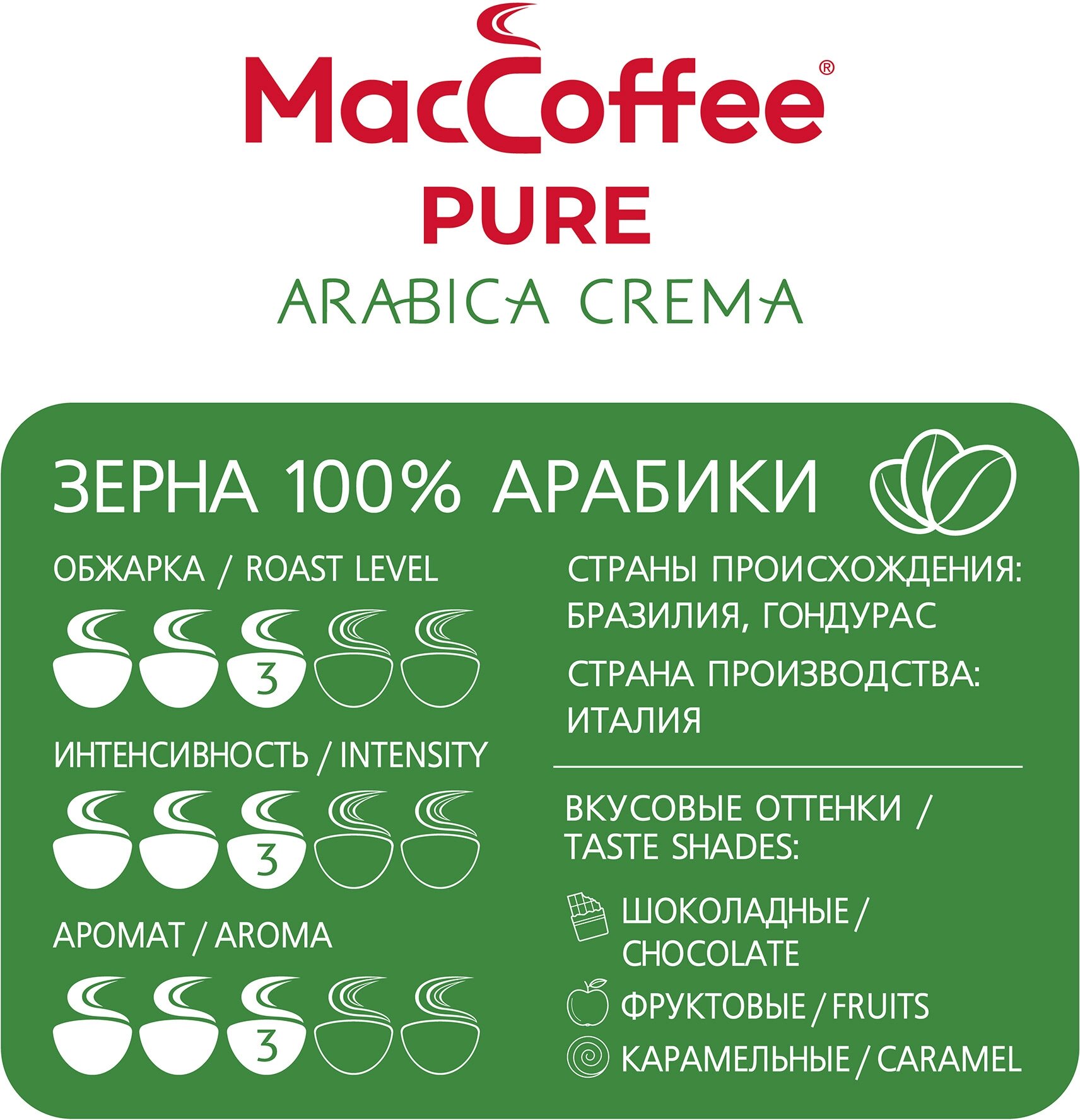 Кофе в зернах MacCoffee Pure Arabica Crema 1кг - фото №16