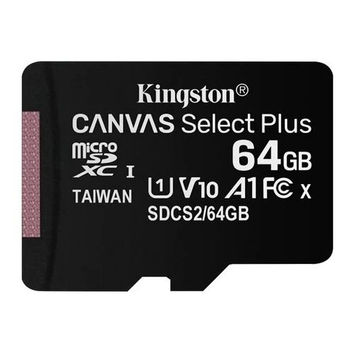 Карта памяти Kingston Canvas Micro SD класс 10 UHS-1 U1 V10 A1 64 ГБ