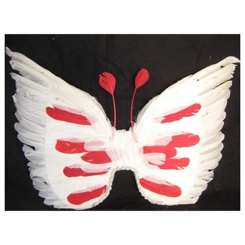 фото Крылья перьевые, белые с красными пятнами i-brigth company