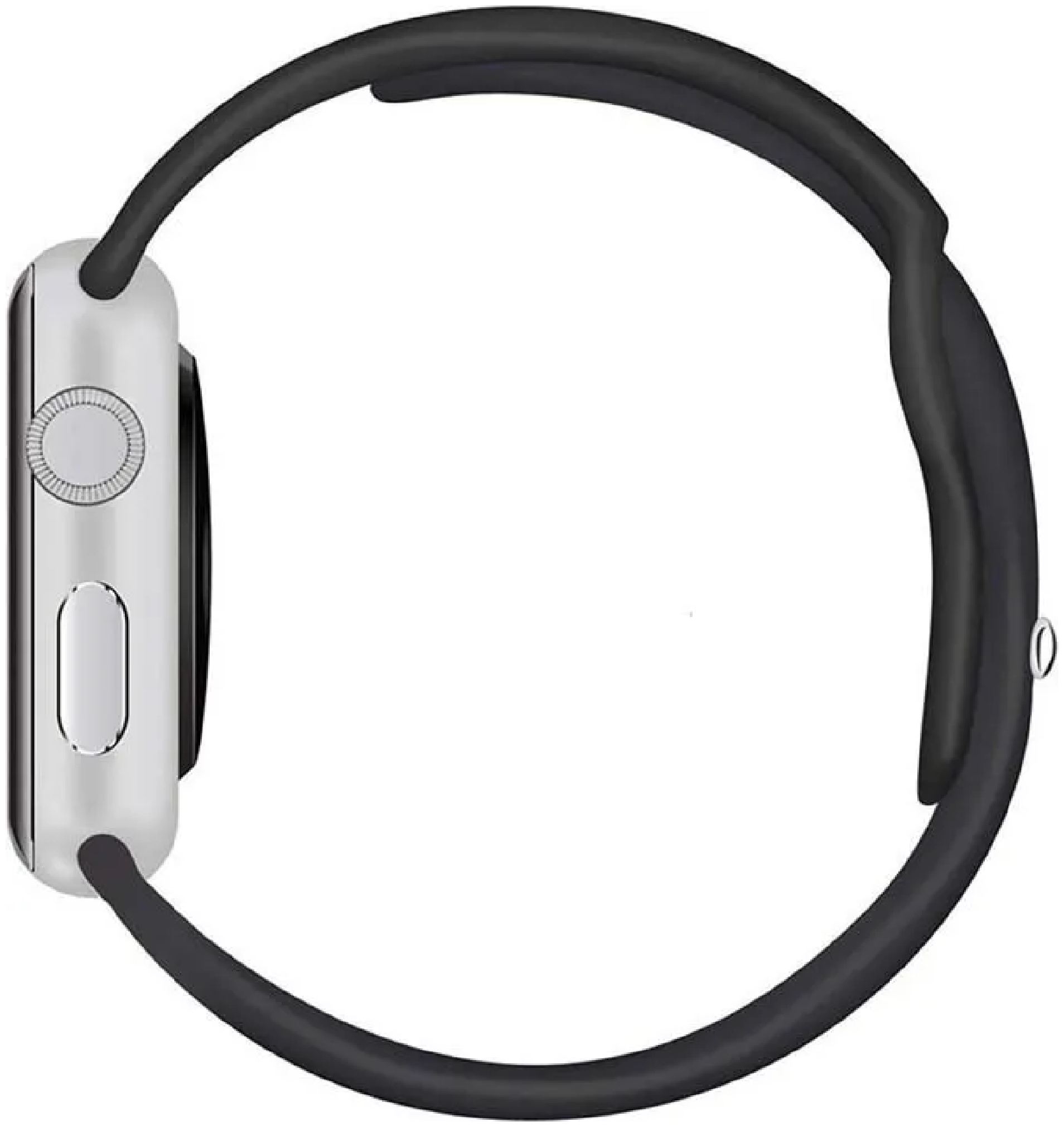 Ремешок для Apple Watch силиконовый браслет для Эпл Вотч 42, 44, 45 mm, Silicone Black черный
