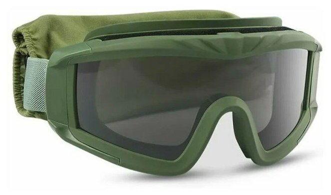 Тактические защитные противоосколочные очки со сменными стеклами, зеленые