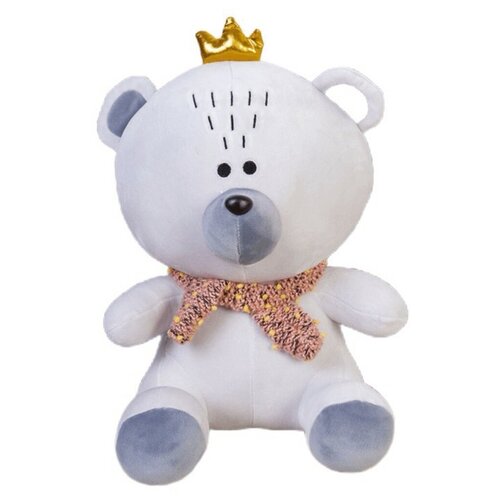 Мягкая игрушка Плюшевый медведь с короной Серый 45 см
