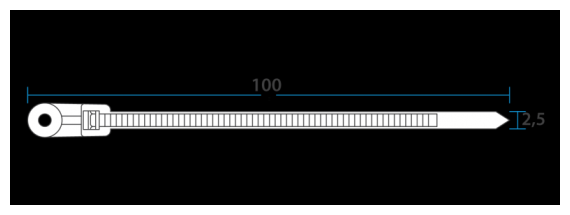 Хомут кабельный 3.6х100 нейл. бел. (уп.100шт) Rexant 07-0104 - фотография № 3