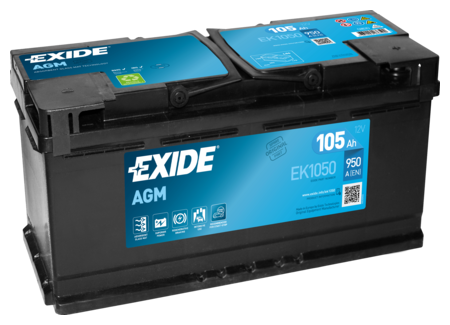 Аккумулятор автомобильный Exide AGM EK1050 6СТ-105 обр. (Start-Stop) 393x175x190